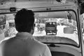 View from the inside of an auto-rickshaw in West Bengal, India