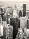 Black and white view of New York City including the Chrysler Bui Royalty Free Stock Photo