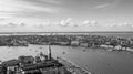 Black and white view over Venice Italy Europe. Venice from above with a drone. aerial view over the beautiful city of Venice Italy Royalty Free Stock Photo