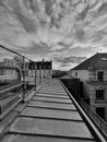 The black and white view of the Parisian looftop, Center of Paris, France