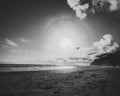 Black and White View on Varkala Beach Royalty Free Stock Photo