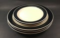 Black and white vintage antique dinner plates and saucers