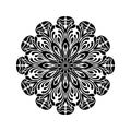 Black and white Vintage Beautiful Decor Mandala dots tree and leaf semmetry