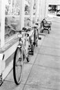 Black and white vintage bikes