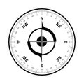 Black and white vector Vintage compass rose Royalty Free Stock Photo