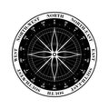 Vector Vintage compass rose silhouette