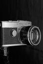 Black and White Vintage Olympus-PEN F half-frame 35mm SLR camera