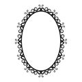 Black and white vintage oval frame on a white background