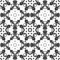 Black and white vintage seamless pattern. Floral ornamental monochrome damask background Royalty Free Stock Photo