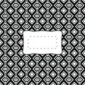 Black white vintage secession pattern with retro sticker