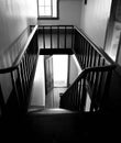 Black and White Vintage Staircase and Bannister Royalty Free Stock Photo