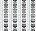 Black And White Vintage Vector Seamless Damask Pattern, Wallpaper