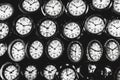 Black and white vintage wall clock background Royalty Free Stock Photo