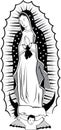 Black and white Virgin of Guadalupe