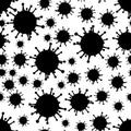 Black on White Virus Pattern Seamless Repeat Background Royalty Free Stock Photo