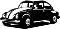 Black And White Volkswagen Beetle