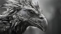 Black And White Vulture Head Portrait: Cryengine Style 3d Art