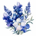 Blue Lupine Bouquet: Realistic Landscapes With Soft Tonal Colors