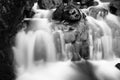 Black and white waterfall Royalty Free Stock Photo