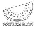 Black and white watermelon slice. Summer food poster Royalty Free Stock Photo