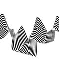 Black and white wave. Abstract vector background illusion. Eps 10
