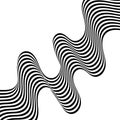Black and white wave. Abstract vector background illusion. Eps 10