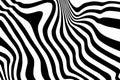 Black and white wave stripe optical abstract design. Vector background. curved lines