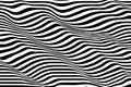 Black and white wave stripe optical abstract design. Vector background. curved lines Royalty Free Stock Photo