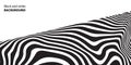Black and white wave stripe optical abstract design. Vector background. curved lines Royalty Free Stock Photo