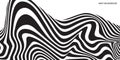 Black and white wave stripe optical abstract design. Vector background. curved lines Royalty Free Stock Photo