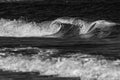 black&white waves crushing foam curles