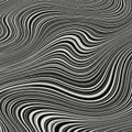 Black and white wavy lines create an abstract, fluid pattern Royalty Free Stock Photo