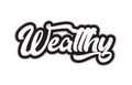 black and white wealthy hand written word text for typography lo