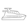 Black and white web icons marine vessels, ship, boat, yacht