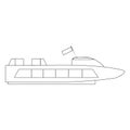 Black and white web icons marine vessels, ship, boat, yacht