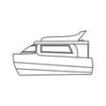 Black and white web icons marine vessels, ship, boat, yacht