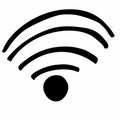 black and white of wifi icon illustration Royalty Free Stock Photo