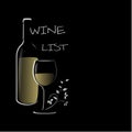 Black white wine list card Royalty Free Stock Photo