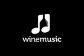 Black White Wine Music Logo Royalty Free Stock Photo