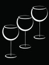 Black and white wineglasses