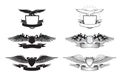 Black and white winged insignias Royalty Free Stock Photo