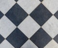 Black and white wintage checkered floor tiles Royalty Free Stock Photo