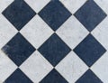 Black and white wintage checkered floor tiles Royalty Free Stock Photo