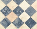 Black and white wintage checkered Floor Tiles Royalty Free Stock Photo