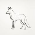 Translucent Geometric Line Drawing Of A Fox With Toy-like Proportions