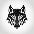 Black And White Wolf Icon: Tribal Abstraction Vector Illustrations