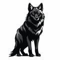 Black And White Wolf Vector Illustration - Dark And Moody Design