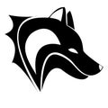 Black white wolf vector logo design Royalty Free Stock Photo
