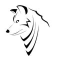 Black white wolf vector logo design