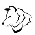 Black white wolf vector logo design Royalty Free Stock Photo